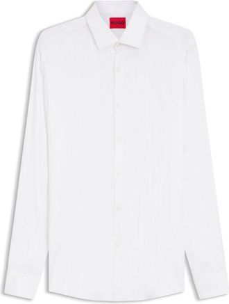 HUGO BOSS Slim-fit business shirt in soft garment-washed fabric