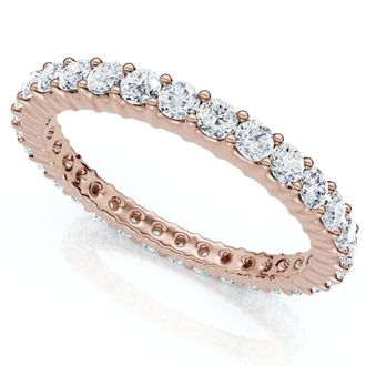 Pompeii3 1 Carat Diamond Eternity Ring 14K Rose Gold Size Selectable