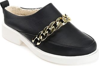 Journee Collection Sheah Womens Flat Shoes Black : 8.5 M, Faux Leather