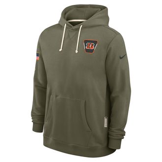 Nike Cincinnati Bengals Salute to Service Sideline Dominant Force Nike Mens Dri-FIT NFL Pullover Hoodie in Brown | 03AZ2DHA2Y-D4V