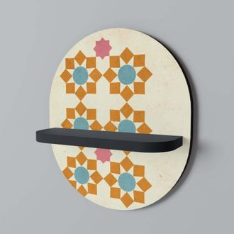 OEM Estante Ovalado Negro Floral Decor