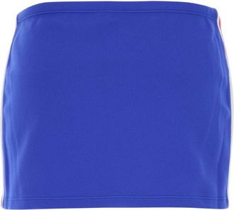 Miu Miu Womens Stretch Nylon Mini Skirt Blue Recycled