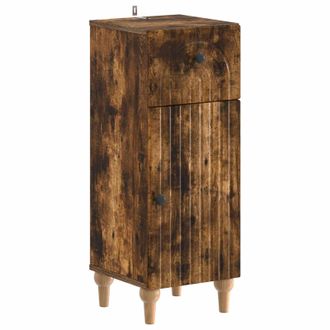 vidaXL Armario De Almacenamiento Para Ba&ntilde;o Alkmaar Roble Ahumado Vidaxl