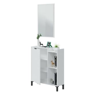 Dmora Bajo El Armario Argusto, Mueble De Ba&ntilde;o, Contenedor De Lavabo, Mueble Fregadero, 77x24 H91 Cm, Blanco - Dmora