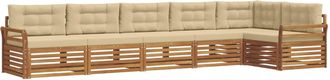 vidaXL Conjunto De Sof&aacute;s De Exterior 6 Uds. Natural Y Beige Vidaxl