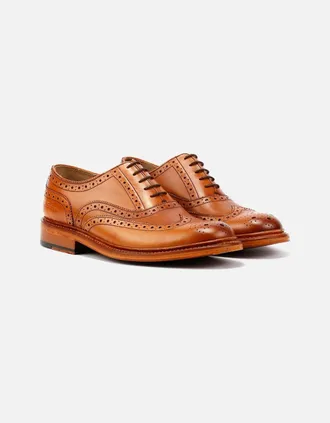 Ben Sherman Mens Ben Sherman Sugarman Brogue Leather Mens Tan Lace-Up Shoes - Brown - Size: 10