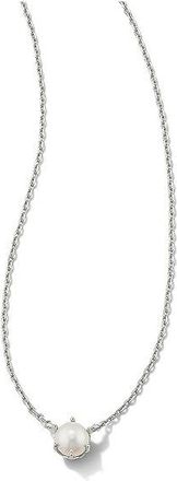 Kendra Scott Ashton Pearl Pendant Womens Necklace Womens Necklace Rhodium White Pearl, Brass/Pearl/Rhodium-Plated