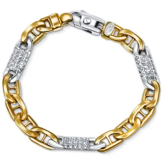 Pompeii3 Mens 14k Gold (39gram) or Platinum (63gram) 8.5mm Diamond Bracelet 9