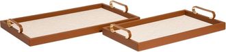 Atmosphera Lote De 2 Bandejas Rectangulares Para Whisky De Color Beige - Atmosphera Cr&eacute;ateur DInt&eacute;rieur