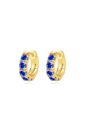 Classicharms Daniela Huggie Hoop Zirconia Earrings in Sapphire Blue at Nordstrom