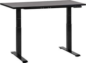 Beliani Beliani - Escritorio De Altura Regulable El&eacute;ctrico Oficina Moderna Patas Cuadradas 120 X 72 Cm Tablero Negro Soporte De Acero Negro Destines