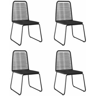 vidaXL Jardim Sillas 4 Pcs Vime Pe Preto