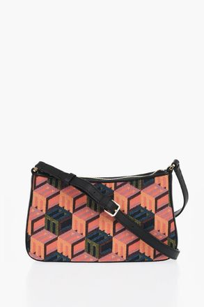 MCM Mini Borsa a Spalla a Motivo Geometrico con Finiture in Pelle MCM