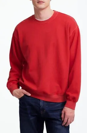 Madewell Brushed Terry Crewneck Sweatshirt in Crimson Berry at Nordstrom Rack, Size Medium