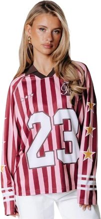 Colourful rebel Jody Sport Collar Raglan Tee - Dames - Tops - Roze - Maat: XS Poliester