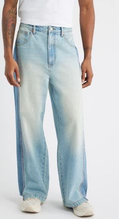 Elwood Wide Leg Reclaimed Denim Jeans in Vanilla Indigo at Nordstrom, Size 30
