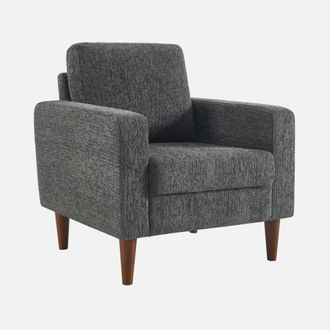 Sweeek Sill&oacute;n De Madera De Hevea Y Tela De Chenilla