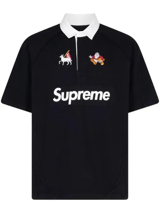 SUPREME Polo Rugby con ricamo - Nero