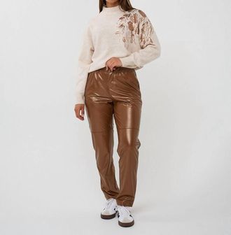 Esqualo Trousers Metallic Pullup Pants In Bronze Metallic