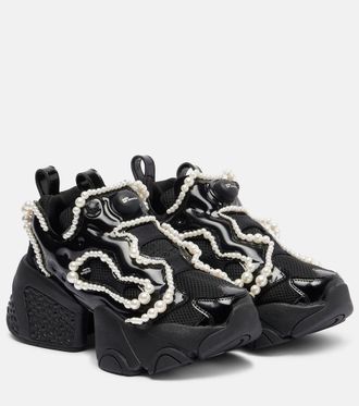 Comme Des Gar&ccedil;ons x Reebok embellished platform sneakers