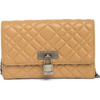 Kurt Geiger KURT GEIGER Brixton Leather Chain Wallet in Light/pastel Brown at Nordstrom Rack