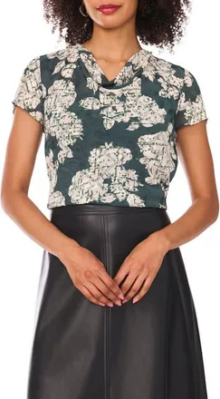 Vince Camuto Cowl Neck Top in Forest Night at Nordstrom, Size X-Large P