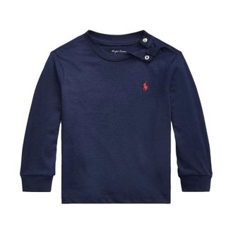 Ralph Lauren Cotton T-shirt - male - Ralph Lauren - Kids Sweatshirts - Blue - 12 M - Kids