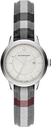 Burberry BU10103 Classic Round 32mm Womens Watch - Silver Leather - One Size