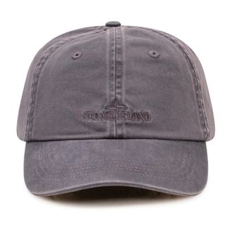 Stone Island Logo Embroidered Baseball Cap - male - Stone Island - Hats & Caps - Gray - ONE SIZE - Accessories