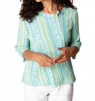 Habitat St. Tropez Stripe Top In Aloe