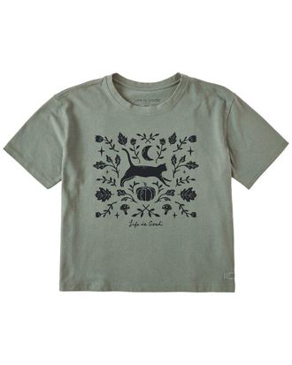 Life is good Long Sleeve Boxy Crusher T-Shirt