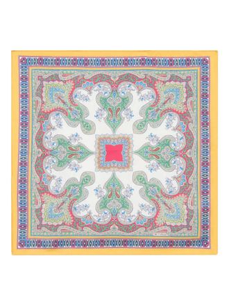 Etro floral paisley silk pocket square - men - Silk - One Size - White