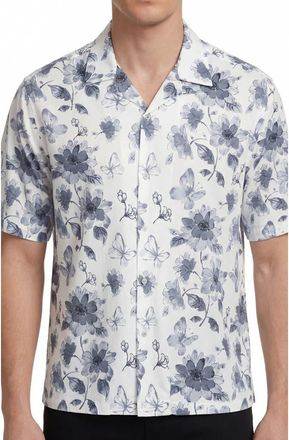 Report Collection Abstract Print Camp Shirt in Grey at Nordstrom Rack, Size X-Large