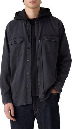 Levi's Hooded Classic Workwear Jacket in Abner Washed Black at Nordstrom Rack, Size X-Large