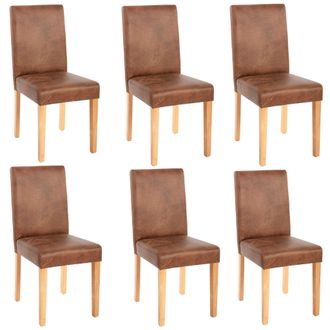 Hhg Hhg - Nunca Usado] Lote De 6 Sillas De Comedor Silla De Cocina Littau, Textil, Imitaci&oacute;n De Ante, Patas Claras