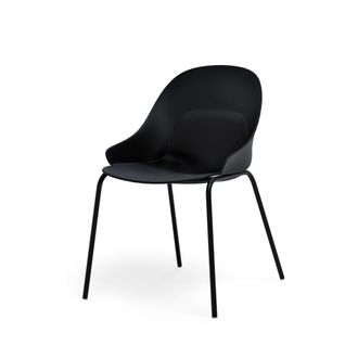 Koketto Home Silla de polipropileno en negro con reposabrazos