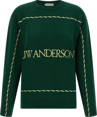 J.W.Anderson Bicolor Wool Womens Cardigan