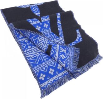 Louis Vuitton Vintage, unisex, Blauw, ONE Size, Pre-owned Vintage Sjaal