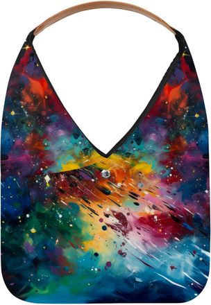 Generic Mystery Colorful Abstract Starry Sky Reusable Lightweight Grocery Bags - Foldable Into Compact Pouch, Washable & Sturdy, Multipurpose for Shopping and