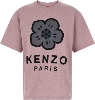 Kenzo Pink Crewneck Embroidered T-Shirt