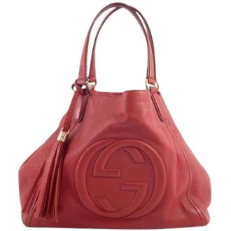 Gucci Pre-owned Shoulder Bags, female, Red, Size: ONE SIZE Pre-owned Soho Tote Bag