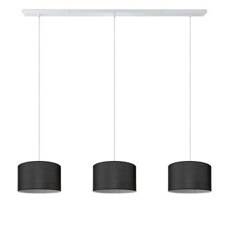 Paco Home Paco Home - L&aacute;mpara De Suspensi&oacute;n Sal&oacute;n L&aacute;mpara De Techo Pantalla De Tela Monocolor Negro (&oslash;28cm), L&aacute;mpara Colgante-blanco - Tipo 2
