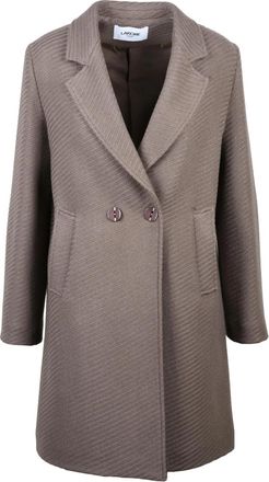 La Kore Turquoise Double-Breasted Wool-Blend Coat