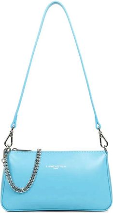 Lancaster Stijlvolle Rits Schoudertas Blauw - Dames - Schoudertassen - Blauw - ONE Size - Leer - Tassen