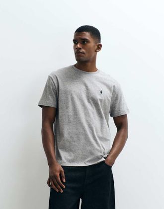 Polo Ralph Lauren Icon - T-shirt a maniche corte grigia con logo classico-Grigio