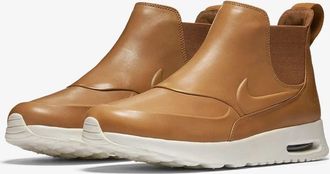 Nike Womens Nike Air Max Thea Mid 859550-200 Brown Leather Chelsea Shoes HAM326