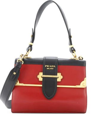 Prada Cahier Convertible City Calf and Saffiano Medium shoulder bag - Red
