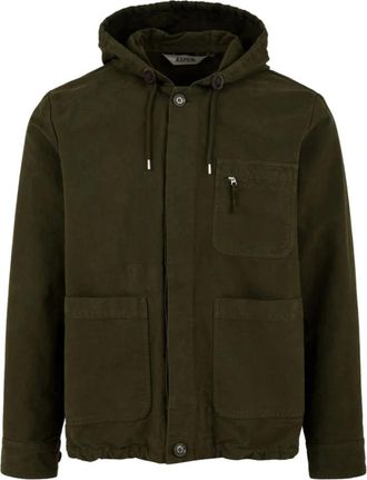 Aspesi Herenjas met capuchon - Model Cg 14 L515 - Heren - Zomerjassen - Groen - S - Jassen