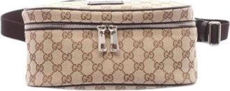 Gucci Pre-owned Vintage GG Canvas Fanny Pack - unisex - Vintage Heuptassen - Beige - ONE Size - Leer - Vintage