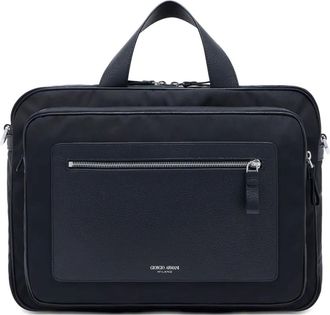 Giorgio Armani Aktetas met logo en vlakken - Zwart